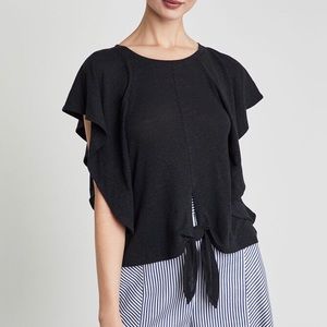 BCBG Tie Front Cropped Top